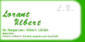 lorant ulbert business card